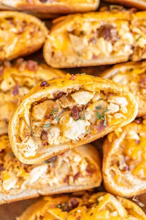 Crack Chicken Stromboli - Plain Chicken Chicken Bacon Ranch Stromboli, Chicken Bacon Ranch Stromboli Recipe, Chicken Stromboli Recipe, Chicken Stromboli, Plain Chicken Recipe, Garbage Bread, Stromboli Recipe Easy, Homemade Stromboli, Chicken Cheddar