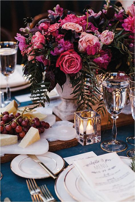 Wedding placesetting inspiration menu printed on napkin Raspberry Wedding, Berry Wedding, Jewel Tone Wedding, Menu Printing, Custom Napkins, Wedding Table Centerpieces, Wedding Menu, Floral Centerpieces, Wedding Color Schemes