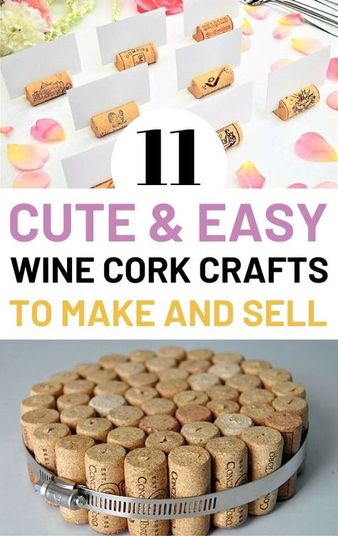 Looking for some ideas for things to make with wine corks? In this wine cork crafts guide, you'll find 11 wine cork crafts to sell that are easy to make and can be sold for a nice profit. Crafts Using Wine Corks, Bottle Cork Crafts, Wine Corks Crafts, Wine Cork Diy Projects, Corks Crafts, Wine Cork Crafts Christmas, Cork Diy Projects, Bottle Craft Ideas, Wine Bottle Craft