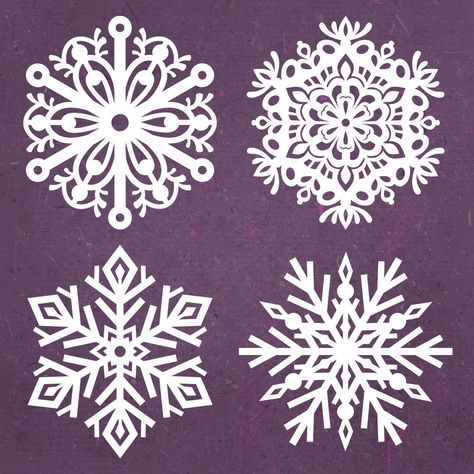 Christmas Silhouettes, Cricut Christmas Cards, Svg Projects, Glowforge Ideas, Snowflake Svg, How To Make Snowflakes, Snowflake Template, Paper Snowflake, Projets Cricut