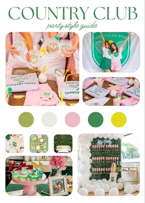 Preppy Bachelorette Theme, Country Club Birthday Party, Country Club Party Ideas, Country Club Theme Bachelorette, Country Club Bachelorette Party, Country Club Party Theme, Golf Bachelorette Ideas, Country Club Theme Party, Country Club Theme