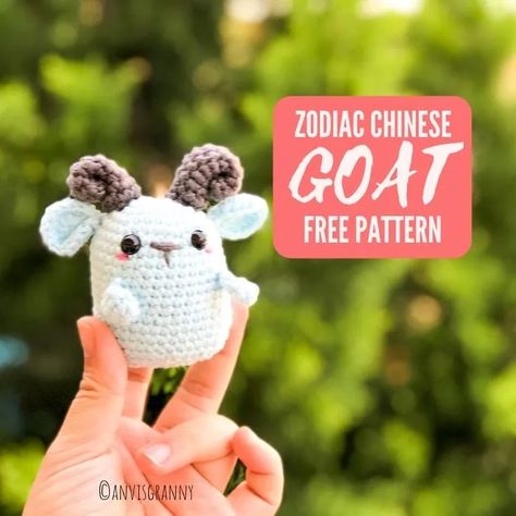 Goat Amigurumi, Aesthetic Crochet Patterns, Crochet Patterns Ideas, Crochet Keychain Pattern, Pola Amigurumi, Crochet Animals Free Patterns, Aesthetic Crochet, Crochet Amigurumi Free Patterns, Patterns Ideas