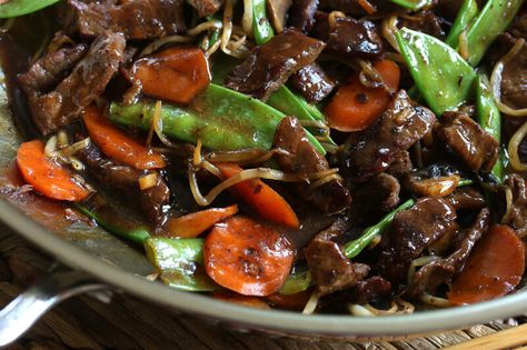 chinese beef stir fry snow peas mushrooms recipe Beef With Snow Peas, Chinese Beef Stir Fry, Peas And Mushrooms, Black Bean Sauce Recipe, Daring Gourmet, Black Bean Paste, Chinese Beef, Healthy Chinese, Pea Shoots