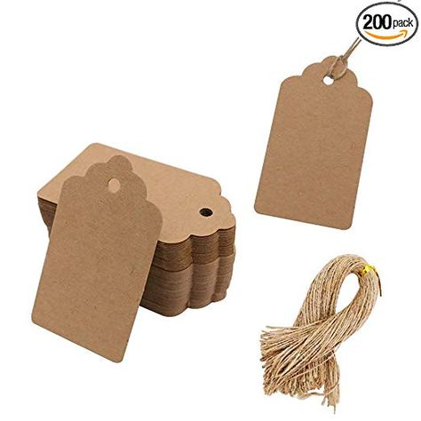 Amazon.com: SallyFashion 200pcs Kraft Paper Gift Tags with Free 200 Root Natural Jute Twine(Water Ripple),: Gateway Brown Paper Gift Bags, Kraft Paper Tags, Heart Gift Tags, Gift Wrap Tags, Halloween Tags, Paper Gift Tags, Favor Labels, Craft Wedding, Gift Labels