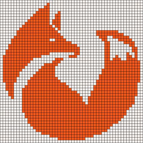 Fox Alpha Pattern, Firefox Logo, Pixel Grid, Animal Nature, Forest Animal, Perler Patterns, Alpha Pattern, Alpha Patterns, Forest Animals