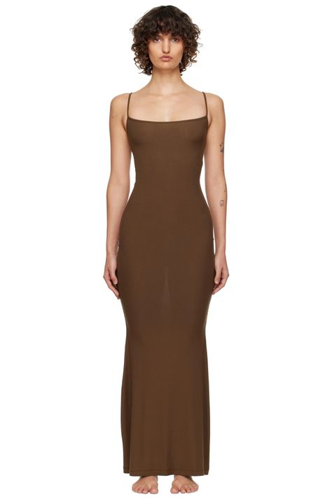 Discover great products at the best prices at Dealmoon. SKIMS Brown Soft Lounge Long Slip Dress. Price:$66.00 at SSENSE Slip Dress Outfit Y2k, Soft Lounge Long Slip Dress, Senior Banquet, Buy Outfits, Brown Maxi Dress, Brown Maxi Dresses, White Floral Midi Dress, Mini Dress Hot, Long Slip Dress