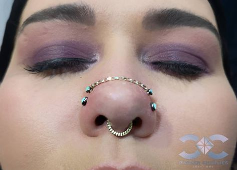 Piercer Charlie's Creations on Instagram: “Suzanne was looking for an elegant and unique project to upgrade her non symmetrical double nostil piercings (not by our piercer) After a…” Symmetrical Nose Piercing, Symmetrical Nose, Nose Piercing, Piercings, Nose Ring, On Instagram, Instagram