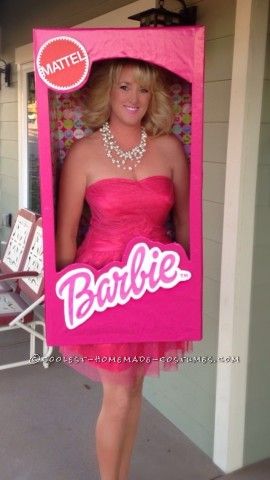 Barbie Box Costume, Easy Homemade Halloween Costumes, Boxing Halloween Costume, Barbie Halloween Costume, Box Costumes, Barbie Halloween, Barbie Costume, Homemade Halloween Costumes, Unique Halloween Costumes