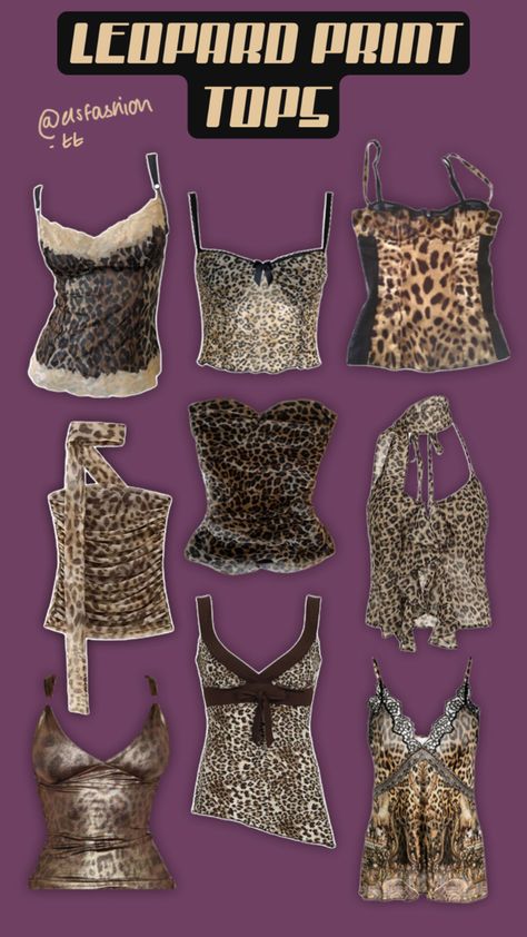 Leopard print tops , camis. Animal prints, outfit inspo Tops Outfit Ideas, Tops Outfit, Leopard Print Top, Print Tops, Clothing And Shoes, Leopard Print, Animal Print, Cool Outfits, Outfit Ideas