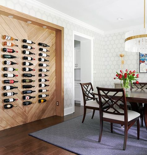 Wine Wall Dining Room, Wine Dining Room, Dream Cottage Interior, Stone Interior Design, Wine Wall Display, Wall Nook, Stone Interior, Wine Wall, Wine Display