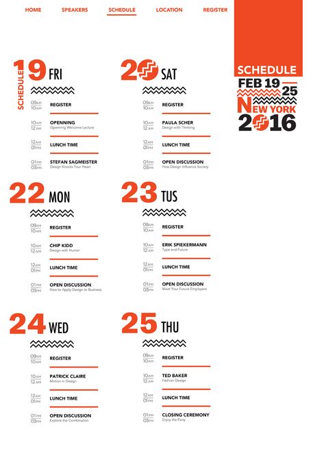 Design Space on Behance Schedule Design Layout, Graphic Design Schedule, Events Calendar Design, Event Schedule Design, Agenda Layout, Programme Design, Timetable Design, Calendar Design Layout, Event Agenda