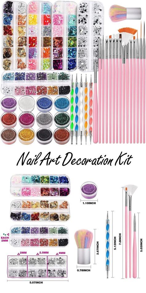 Nail Tools How To Use, Foil Flakes Nail Art, Nail Design Tools, Flakes Nail Art, Nail Butterfly, Nail Heart, Beautician Course, Nail Dotting Tool, Nail Polish Gift Set