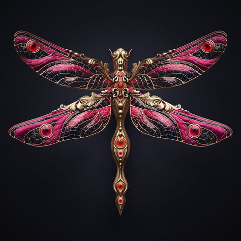 Sasha Vinogradova, Water Jewelry, Insect Collection, Pink Jewels, Pink Dragon, Colossal Art, Dragonfly Art, Insect Jewelry, Keys Art