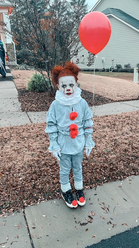 Penny Wise Diy Costume, Boys Pennywise Costume, Penny Wise Costume, Pennywise Cute Costume, It Baby Costume Clown, Pennywise Costume For Kids, Penny Wise Wig, Pennywise Child Costume, Clown Costume Diy