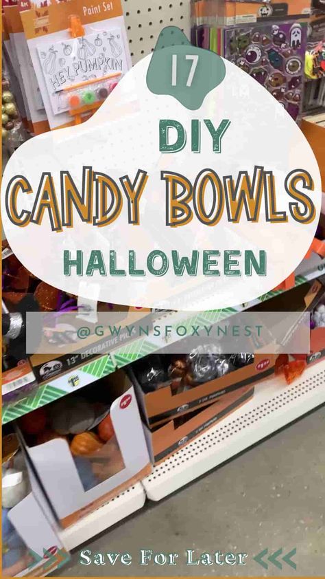 Create a spooky DIY candy bowl for Halloween decorations with this fun and budget-friendly projects. Customize your bowl with paint, creepy decorations, and creative themes to impress trick-or-treaters or use as a party centerpiece. Perfect for adding a personal touch to your Halloween setup! Halloween Front Porch Candy Bowl, Candy Bowl Ideas, Diy Halloween Candy Bowl, Halloween Candy Bowl Ideas, Diy Halloween Candy, Halloween Candy Bowl, Creepy Decor, Diy Bowl, Diy Candy