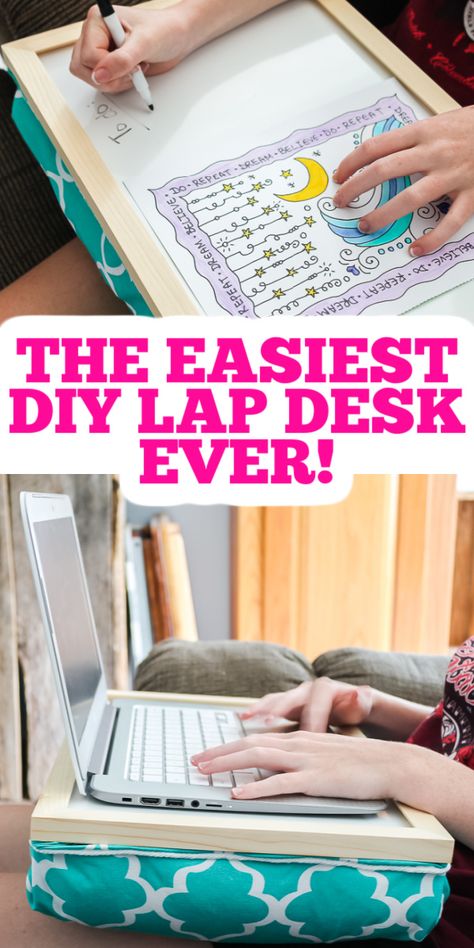 Lap Desk Diy, Diy Lap Desk, Home School Desk, Lap Desk For Kids, Diy Laptop, Lap Tray, Kids At Home, School Desk, Diy Tray