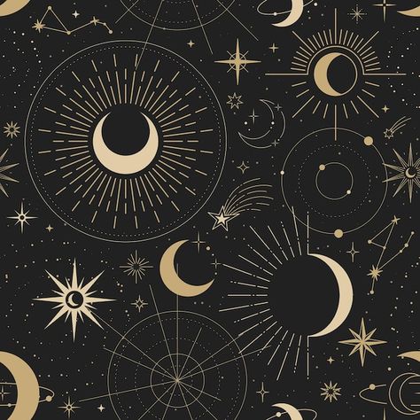 Mystical Halloween, Free Tarot Cards, Galaxy Pattern, Free Tarot, Tarot Cards Art, Card Pattern, Moon And Stars, Free Vector Art, Boho Wall Art