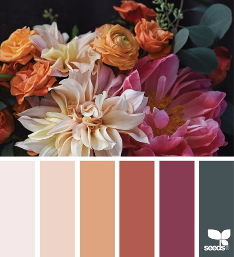 flora palette Design Seed, Color Schemes Colour Palettes, Nature Color Palette, Room Paint Colors, Color Palate, Design Seeds, Color Balance, Color Palette Design, Color My World