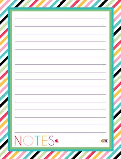 Free Printable Notes Pages. This is a part of a series of over 30 free organizational printables from ishouldbemoppingthefloor.com Free Printable Notes Page, Printable Password Log, Free Printable Menu, Vacation Journal, Organizational Printables, Stationary Printable, Notes Page, Notepaper, Printable Notes