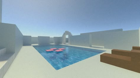 Minecraft Backrooms Build, Minecraft Liminal Space, Minecraft Liminal, Liminal Nostalgia, Minecraft Pool, Location Background, Minecraft Landscape, City Minecraft, Simple Arts