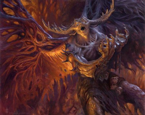 Mindwrack Demon - Eldritch Moon Art Dnd Demons, Dnd Gods, Spirit Character, Demon Lover, Eldritch Moon, Moon Spirit, Mtg Art, Fiction Idea, Ange Demon