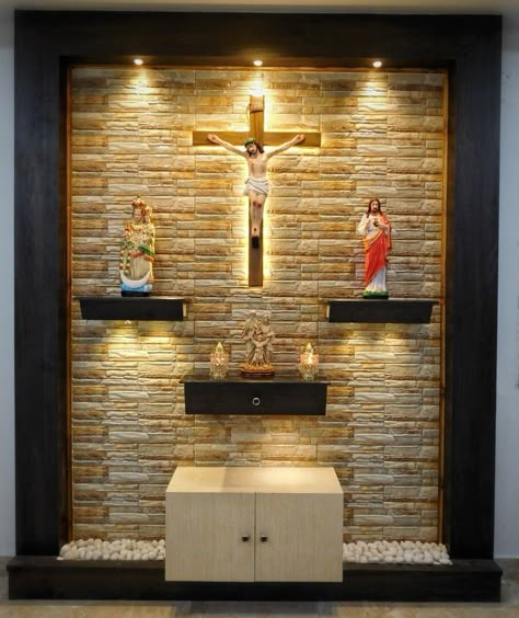 Prayer Room Ideas Catholic, Alter Design For Home Catholic, Altar Design Home, Altar Design Home Catholic, Wall Altar Ideas Catholic, Christian Room Decor, Altar Catholic, Home Altar Catholic, Prayer Room Ideas