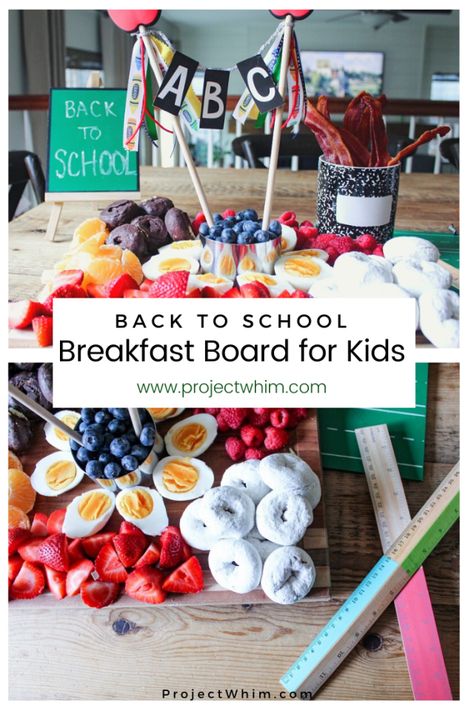 First Day Of School Breakfast Kids, Back To School Teacher Snacks, Back To School Brunch For Kids, Back To School Breakfast For Kids Party, Last Day Of School Breakfast Ideas, Back To School Dessert Ideas, First Day Of School Dinner Ideas, Back To School Teacher Breakfast, School Day Breakfast