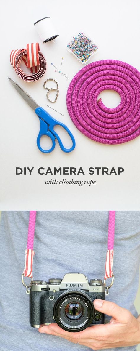 DIY Camera Strap with Climbing Rope Tutorial Camera Strap Diy, Rope Tutorial, Diy Camera Strap, Camera Ideas, Diy Camera, Cut The Ropes, Gopro Photography, Freelance Web Design, Travel Photography Tips