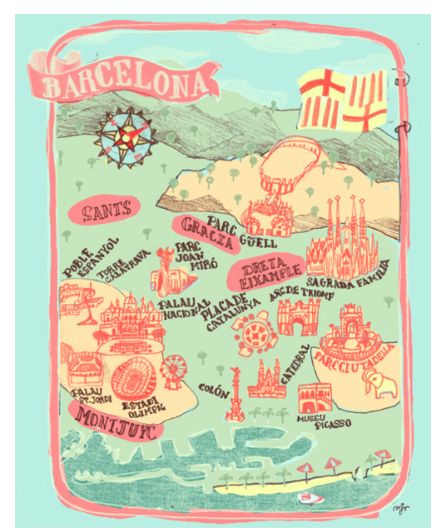 Screen Shot 2013-04-07 at 20.54.09 Barcelona Map Illustration, Barcelona Map, Europe Aesthetic, Card Images, Art Carte, Country Maps, Illustrated Map, Travel Maps, City Maps