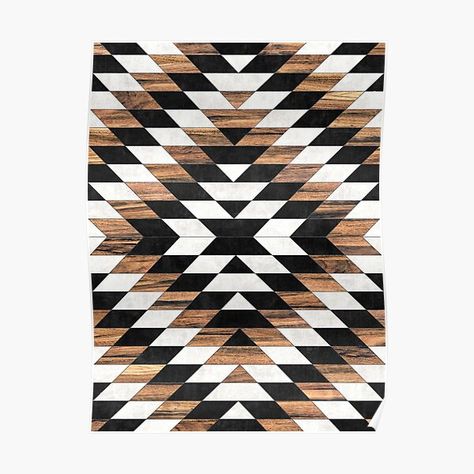 Urban Tribal Pattern No.13 - Concrete and Wood // geometric tribal pattern design, made with concrete and wood textures • Millions of unique designs by independent artists. Find your thing. Aztec Design Pattern, Art On Wall, Native Patterns, Concrete And Wood, Wood Poster, Wood Canvas, Mini Art, Wood And Metal, Beach Towel