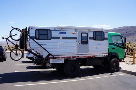 Sunil Hegde had a vision of the ultimate overland truck camper rig for world travel. He started with a Mitsubishi Fuso FG, and called Four Wheel Campers. Mitsubishi Fuso 4x4 Camper, Overland Truck Camper, Four Wheel Camper, Rv Conversion, Expedition Overland, Benz Truck, Truck Flatbeds, Overland Truck, Mobile Living