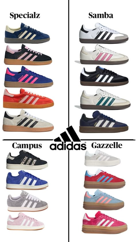 The adidas 00’s shoes collection which include samba, campus, specialz and gazzele. Adidas Shoes Samba, Adidas Samba Og, Adidas Campus, Shoes Collection, Dream Shoes, Adidas Samba, Custom Shoes, Samba, Fitness Inspo