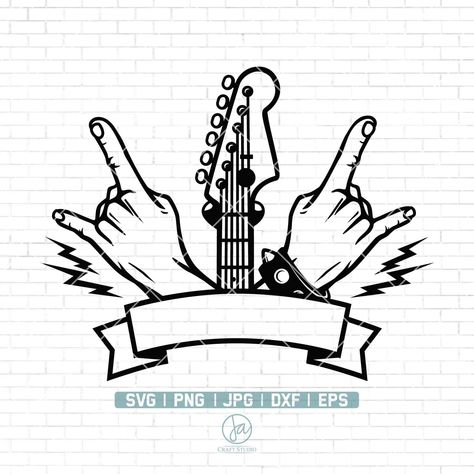 Rock Hand Sign, Guitar Svg, Rock And Roll Music, Music Svg, Rock Star Party, Diy Graduation Cap, Idee Cricut, Rock Hand, Hand Sign