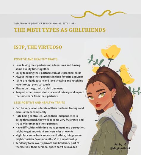 Mbti Girlfriend, Personality Descriptions, Introverted Sensing, Types Of Psychology, Istp Personality, Astrology Meaning, Myers Briggs Personality Types, Mbti Character, Myers Briggs Personalities