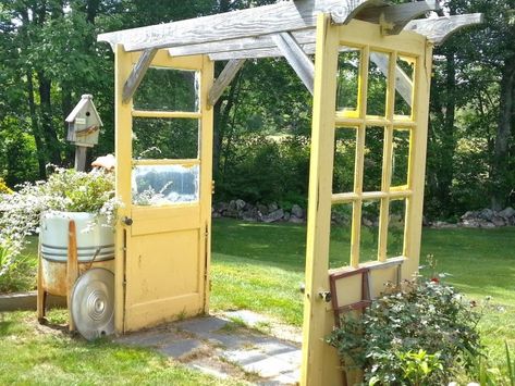 Door Arbor, Door Trellis, Garden Arbour, Garden Archway, Garden Seating Area, Door Garden, French Country Garden, Garden Arbor, Garden Arches