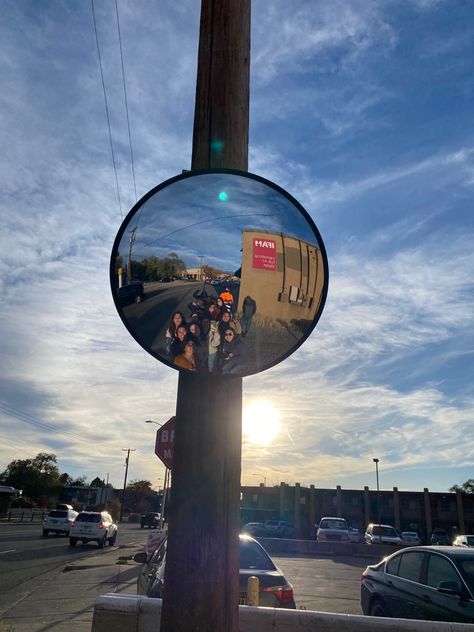 cerillos rd, convex mirror, friend mirror pic Convex Mirror Selfie, Room Wishlist, Dorm Stuff, Circular Mirror, Convex Mirror, Santa Fe Nm, Mirror Pic, Art References, Santa Fe