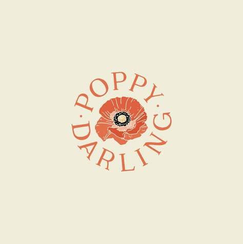 Project Spotlight: Branding for Poppy Darling — Chez Núñez Flower Logos, Yellow Branding, Sunflower Logo, Poster Sport, Logo Branding Design, Inspiration Logo Design, Orange Poppy, Beautiful Logos, Feminine Logo