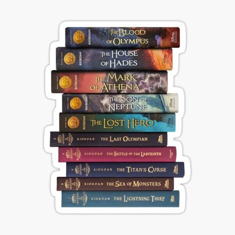 Pjo Stickers, Percy Jackson Party, Cartoon Decor, Percy Jackson Series, The Titan's Curse, Son Of Neptune, The Lost Hero, The Last Olympian, House Of Hades