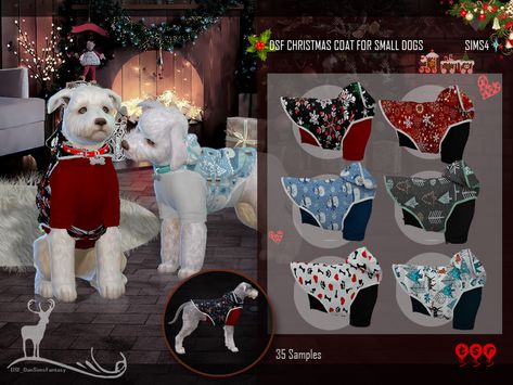 Sims 4 Pets Mod, Sims 4 Mac, Sims Pets, Cc Shopping, Christmas Poses, Christmas Coat, Ugly Dogs, Sims 4 Expansions, Small Dog Clothes