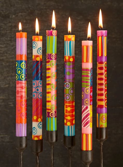 Spark of Color Hand-painted Candles | Petalura Candle Making Studio, Craft Organization Diy, Fantasy Shop, Candle Dish, Pure Beeswax Candles, Painted Pots Diy, Hand Painted Candles, Creative Candles, Abstract Floral Art