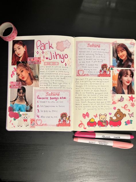 #jihyotwice #jihyo #journaling #twice #bulletjournal Twice Journal, Kpop Collage Journal, Collage Scrapbook Layouts, Kpop Journal, Collage Scrapbook, Notebook Ideas, Bullet Journal Design Ideas, Journal Design, Scrapbook Layouts