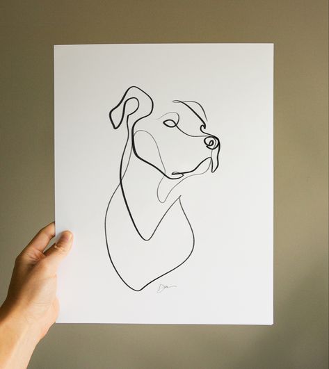 Pitbull portrait in a continuous line by WithOneLine. Tattoo Perro, Pit Bull Art, Pitbull Drawing, Dog Line Drawing, Pitbull Tattoo, Minimalist Dekor, Pitbull Art, Dog Line Art, Pet Parent Gifts