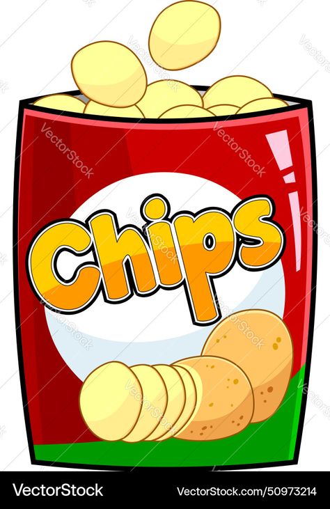 Chip Illustration, Bag Of Chips Illustration, Fish And Chips Illustration, Cartoon Bag, Vector Hand, Chip Bags, Adobe Illustrator, Vector Images, Vector Free