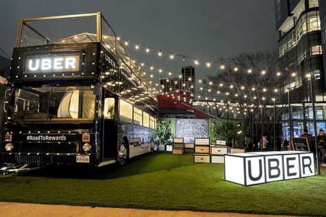 Uber creates double decker bus dining experience at SXSW Bus Cafe, Brand Activation Ideas, Food Truck Park, Marketing Activations, Deck Bar, Container Restaurant, Activation Ideas, Module Design, Container Cafe