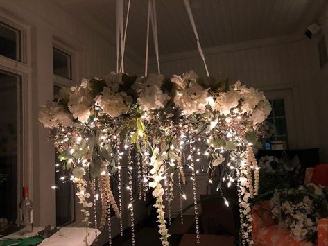 Greenery/floral Chandelier? | Weddings, Do It Yourself | Wedding Forums | WeddingWire Floral Chandelier With Lights, Round Greenery Chandelier, Flower Chandelier Diy, Floral Chandelier Diy, Circle Flower Chandelier Wedding, Wedding Flower Chandeler, Chandelier Wedding Decor, Floral Chandelier Wedding, Registry Wedding Dress