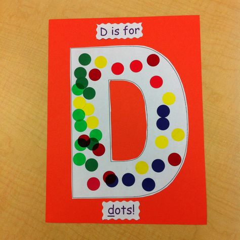 D Letter Activities For Preschool, Letter D Toddler Crafts, D Art For Preschool, D Is For Craft Preschool, D Preschool Crafts, D Crafts For Preschoolers, D Is For Dots Craft, Letter D Art For Toddlers, D Crafts For Toddlers