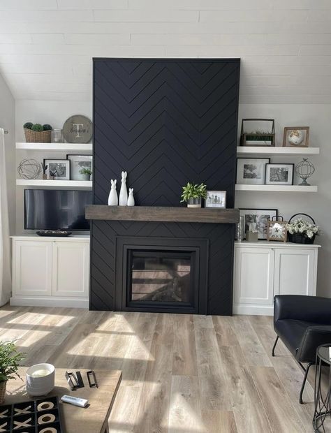 Bloxburg Basement, Christmas Arts, Built In Shelves Living Room, Fireplace Built Ins, Living Room Decor Fireplace, Kitchen Home Decor, Home Fireplace, Home Decor Living Room, Basement Renovations