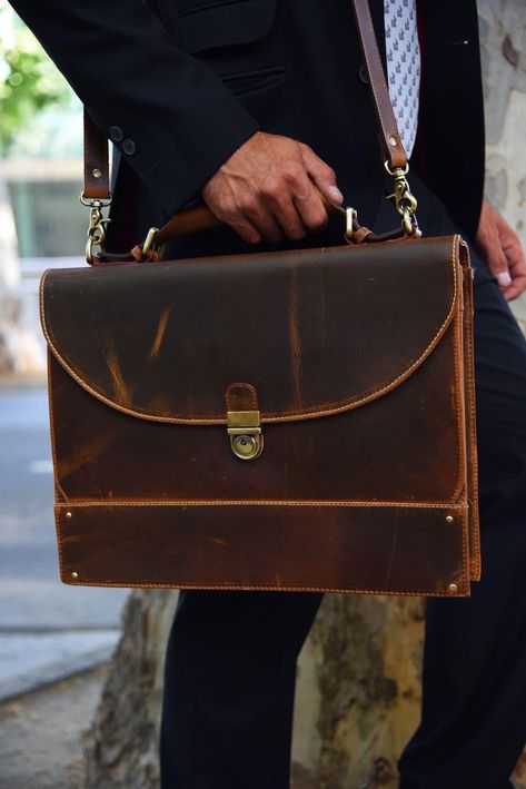 Leather Laptop Bag For Men, Business Bags Men, Vintage Briefcase, Purse Outfit, Laptop Bag Men, Laptop Handbag, Leather Anniversary, Leather Laptop Bag, Christmas Gifts For Him