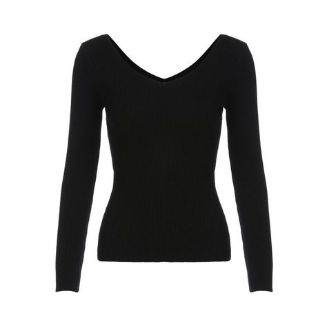 SheIn(sheinside) Black V Neck Long Sleeve Slim Knitwear ($14) ❤ liked on Polyvore featuring tops, sweaters, black, long sleeve sweaters, v neck pullover sweater, vneck sweater, v neck sweater and slim fit v neck sweater Black V Neck Long Sleeve, Long Black Sweater, Black V Neck Sweater, Sweaters Black, Black Long Sleeve Sweater, Cutout Sweater, Slim Fit Sweater, V Neck Pullover, Tight Sweater