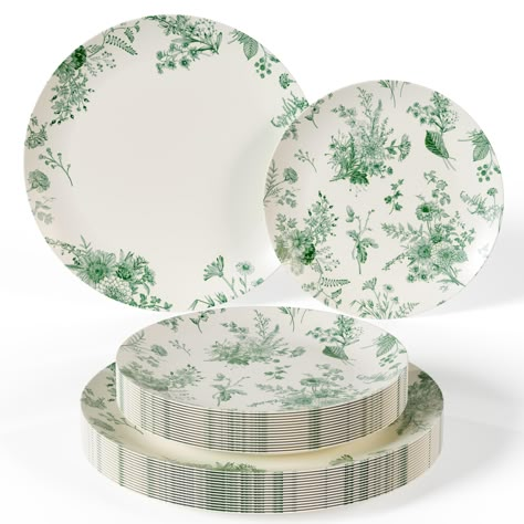 PRICES MAY VARY. Includes: 40 pcs of 8 inch dessert plates and 40 pcs of 10 inch plastic dinner plates that will impress your guests. our beautiful plastic dinnerware set will add luxury to your next event. Headache Free Clean Up: We had you in mind when making these affordable party supplies that can easily be cleaned up and save you the hassle of washing your dishes. Great choice for picnic supplies. Made from durable plastic, making them perfect for outdoor events, picnics, and parties. They Cute Disposable Plates, Disposable Bamboo Plates Wedding, Wedding Table Settings Disposable, Fancy Plastic Plates Wedding, Pretty Disposable Plates, Fancy Disposable Tableware, Wedding Disposable Plates, Fancy Paper Plates, Plastic Plates Table Settings